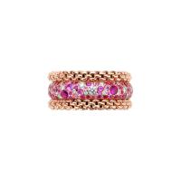 Bubble Ring mit Diamanten und rosa Saphiren