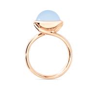 BOUTON Ring large Blauer Chalcedon