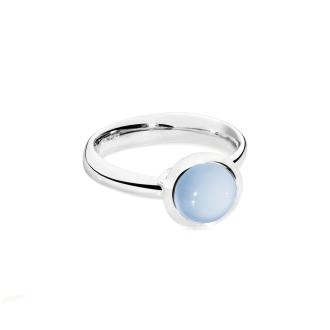 BOUTON large Ring Chalcedony blue