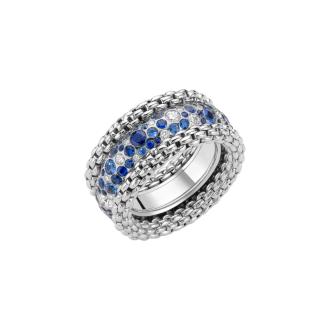 Bubble Ring mit Diamanten und blauen Saphiren